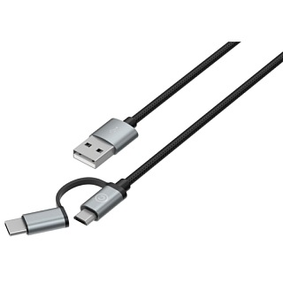 Кабель LAB.C 2 в 1 USB to Type-C/Micro USB. Длина 1,2 м. Цвет серый космос.
LAB.C 2in1 USB to Type-C/Micro USB 1.2m