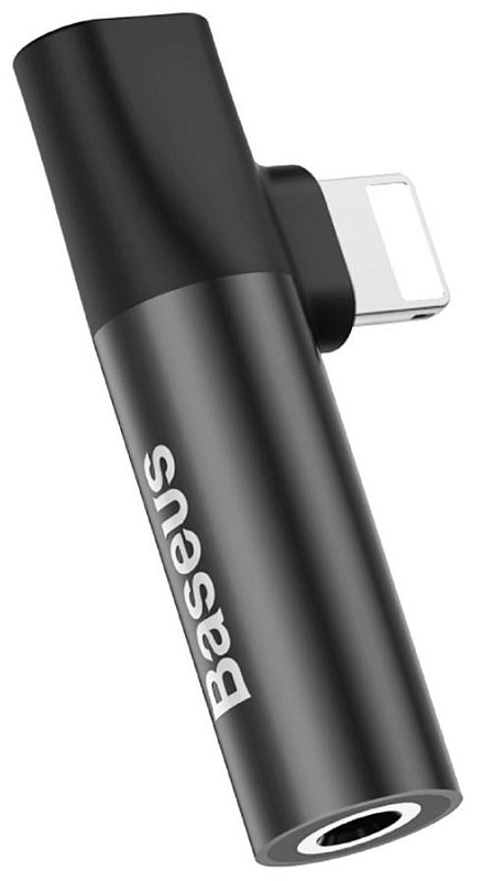 фото Переходник Baseus L43 Lightning (input) for Lightning connectors + 3.5 mm Black