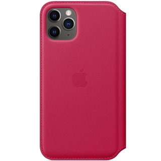Apple iPhone 11 Pro Leather Folio - Raspberry,Кожанный чехол Folio для Iphone 11 Pro малиного цвета