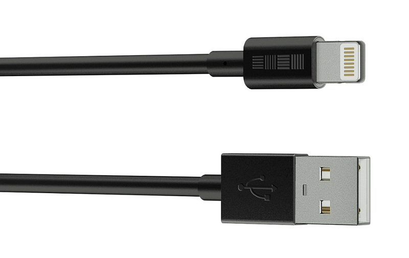 фото Кабель USB iPhone5/iPadmini 8pin MFi 1.0m черн
