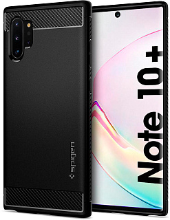 Чехол Spigen Rugged Armor, black - Galaxy Note 10+