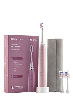 Revyline. Электрическая звуковая зубная щетка RL015, цвет розовый