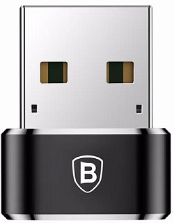 Переходник Baseus USB Male To Type-C Female Adapter Converter Black