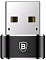 Переходник Baseus USB Male To Type-C Female Adapter Converter Black