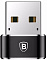 Переходник Baseus USB Male To Type-C Female Adapter Converter Black