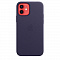 Кожаный чехол MagSafe для iPhone 12/12 Pro темно-фиолетового цвета