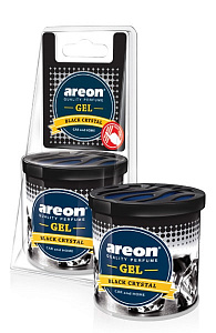 Автомобильный ароматизатор Areon GEL CAN Blister Черный Кристалл