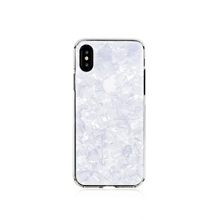 Чехол Bling My Thing для iPhone XS/X. Коллекция Chic Collection. Дизайн White Pearl. Материал пластик