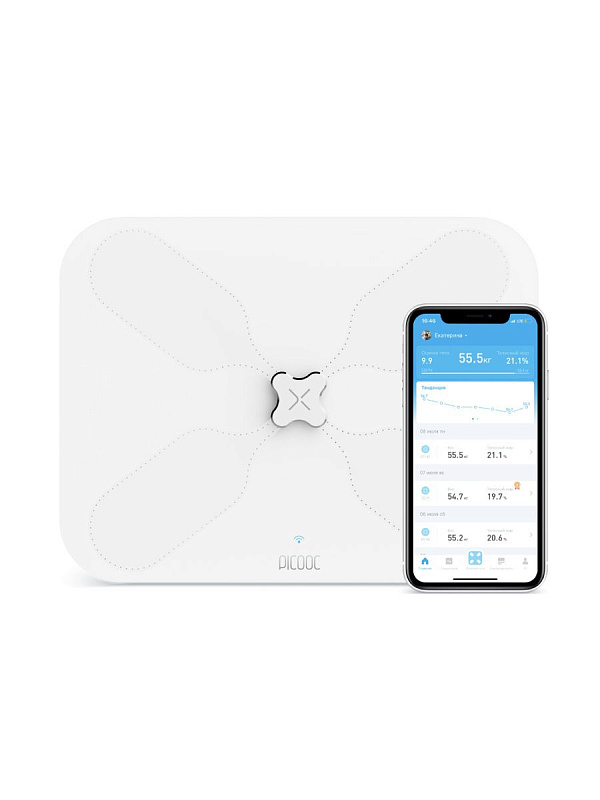 фото Умные диагностические весы с Wi-Fi Picooc S3 Lite (6924917717049), в комплекте с фитнес-лентами