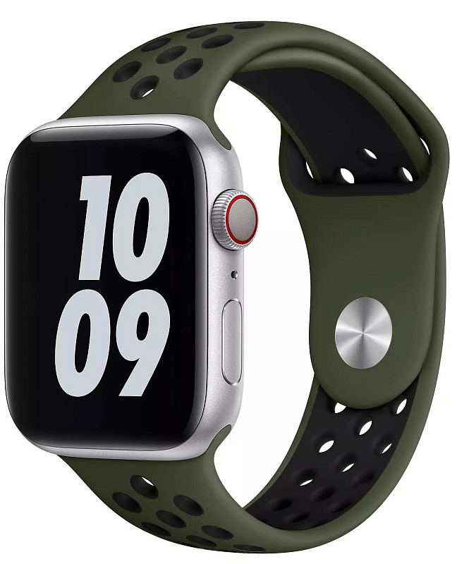 фото Ремешок Wiwu Dual Color Silicone Band для Apple Watch Series 1-6/SE 42/44 mm (Green/Black)