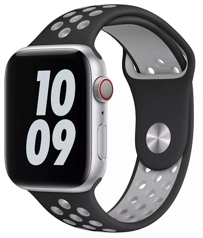 фото Ремешок Wiwu Dual Color Silicone Band для Apple Watch Series 1-6/SE 42/44 mm (Black/Grey)