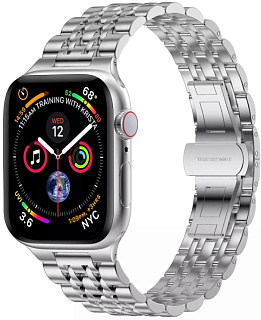 Ремешок Wiwu Seven Beads Steel Band для Apple Watch Series 1-6/SE 42/44 mm (Silver)