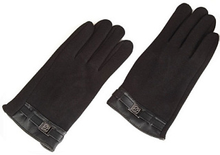 Перчатки iCasemore для емкостных дисплеев кашемировые с пряжкой. Черный