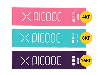 Комплект из 3-х фитнес-лент Picooc (6972282740551), с мешочком для хранения
