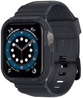 Чехол с ремешком Spigen Rugged Armor Pro для Apple Watch series SE/6/4 44 mm (Charcoal Grey)
