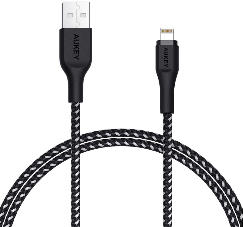 фото Кабель Aukey MFi Lightning 8 pin Sync and Charging Cable,L=1.2M,черный  LLTS148174