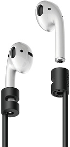 Силиконовый соединительный шнур для наушников Airpods Elago Strap / Black