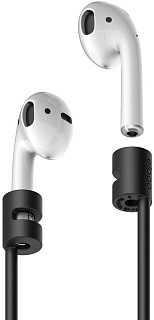 Силиконовый соединительный шнур для наушников Airpods Elago Strap / Black