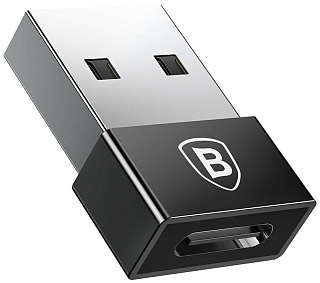 Переходник Baseus Exquisite USB Male to Type-C Female Adapter Converter CATJQ-A01 (Black)