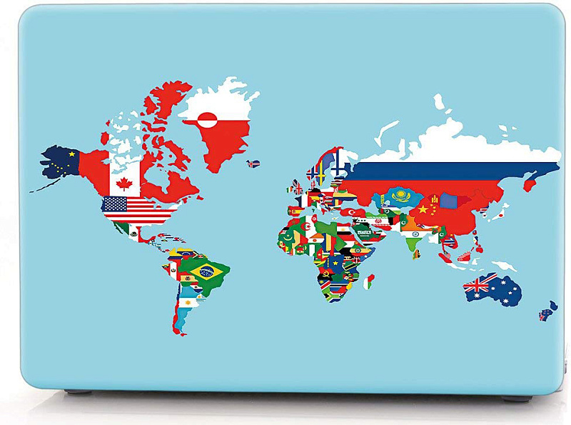 фото Чехол накладка пластиковая i-Blason для Macbook Pro15 A1707 world flag map