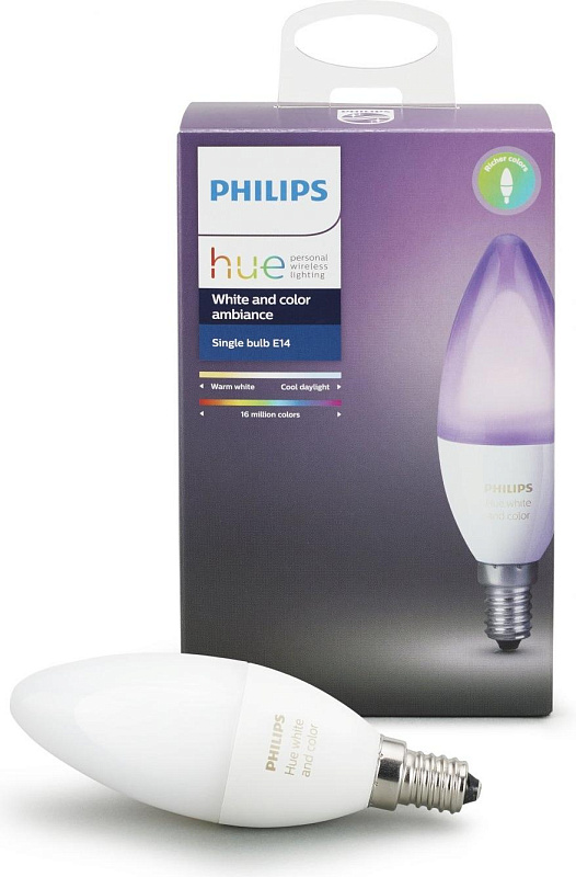 фото Умная светодиодная лампа Philips Hue White and Color Ambiance E14 (15160)