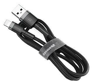 Кабель для iPod, iPhone, iPad Baseus Kevlar Cable USB For Lightning 2A 0.5M (Grey/Black)