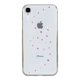 Чехол Bling My Thing для iPhone XR с кристаллами Swarovski. Коллекция Papillon. Дизайн Rose Sparkles. Цвет прозрачный