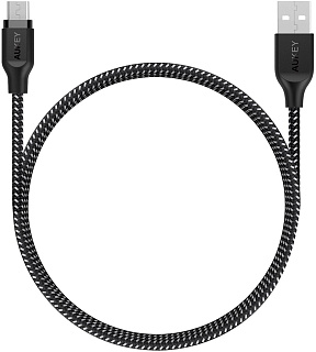 Кабель AUKEY CB-AM1 Micro braided wire L=1.2M*1 red, черный