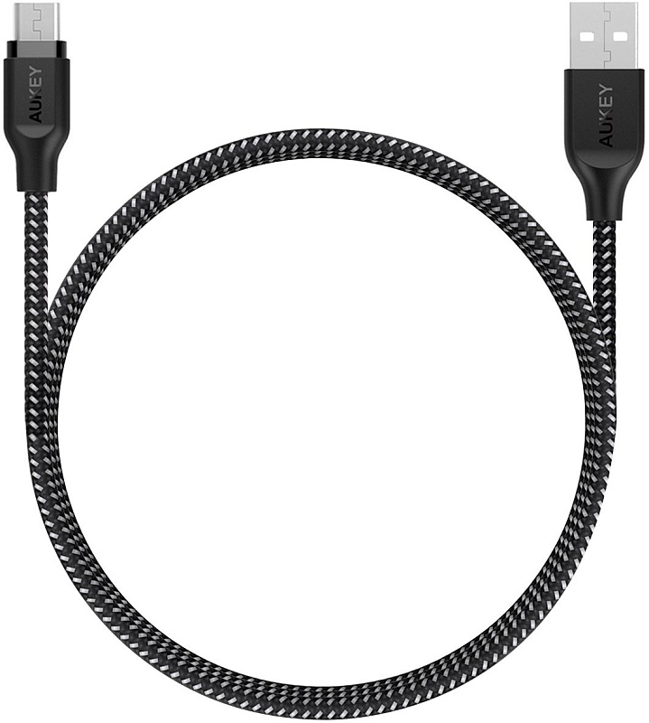 фото Кабель AUKEY CB-AM1 Micro braided wire L=1.2M*1 red, черный