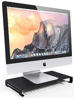 Алюминиевая подставка Satechi Universal Aluminum Unibody Monitor Stand (ST-ASMSJ) для монитора или ноутбука (Jet Black)