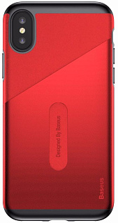 Чехол Baseus Card Pocket Case For IP X Red