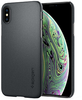Чехол Spigen Thin Fit, graphite gray - iPhone XS/X