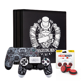 PS4 PRO DISGUSTING MEN 1tb С ДВУМЯ ГЕЙМПАДАМИ И СТИКАМИ