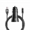 Автомобильное зарядное устройство LENZZA Razzo Metallic Car Charger. Два порта USB 5В, 2,1А. В комплекте: кевларовый кабель Lightning to USB Cable. Цвет черный.
Lenzza Razzo Metallic Car Charger with Nylon Braided Lightning Kevlar Cable - Black